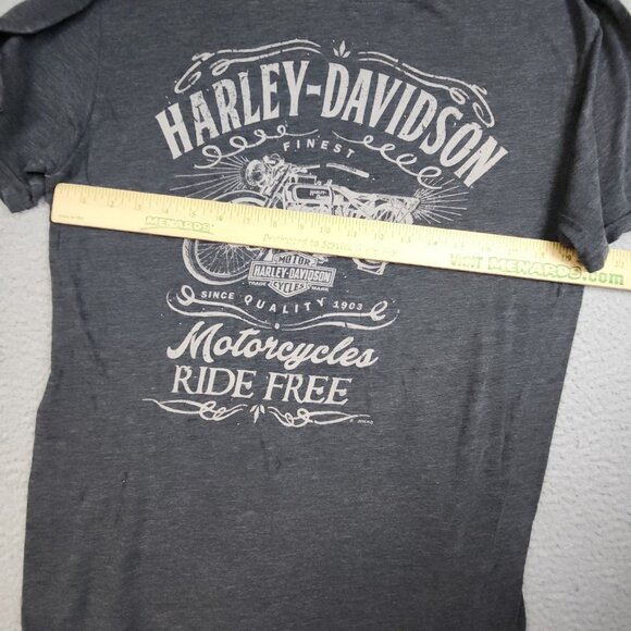Harley-Davidson Shirt Large Decatur IL Eagle Born Ride Stretch Thin Breathable - Picture 6 of 13
